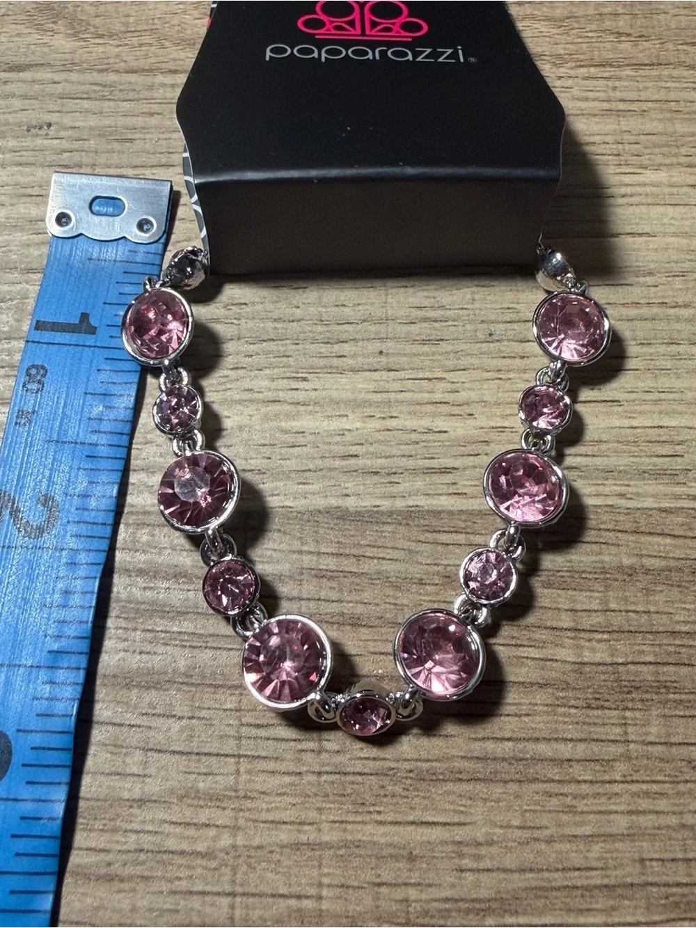 Paparazzi Pink Crystal Bracelet in Silver-Tone